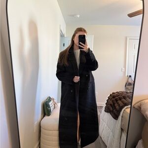 PrettyLittleThing Black Long Coat